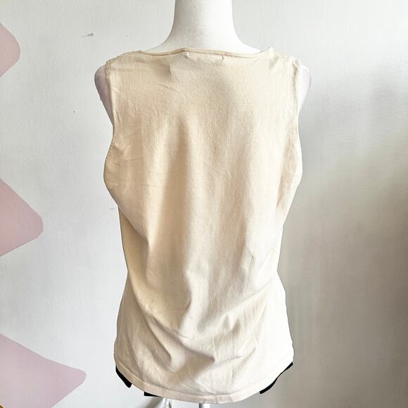 Beige Sequin Tank Top, Y2K, Glam, 2000s, Going Out Top, XL, Indie Sleaze - Picture 3 of 7